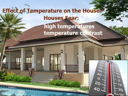 Effect of high temperature and temperatures contrast on the house