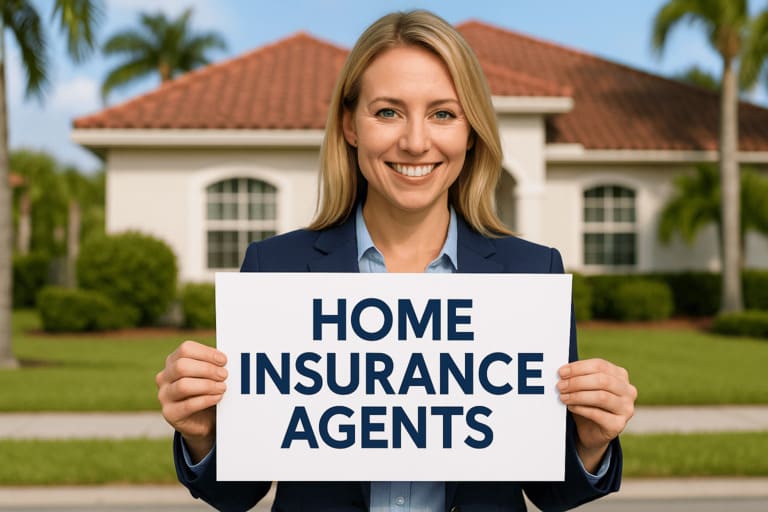 Home insurance agents consulting with clients